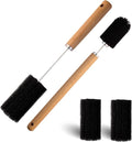 Baby Bottle Cleaner Brush Set Long Handle Silicone and Sponge Cleaning Brush for Beer Bottles, Cups, Wine Glasses, Coffee Mugs, Tumblers, Thermos,Replaceble Brush Head (4-Pack)