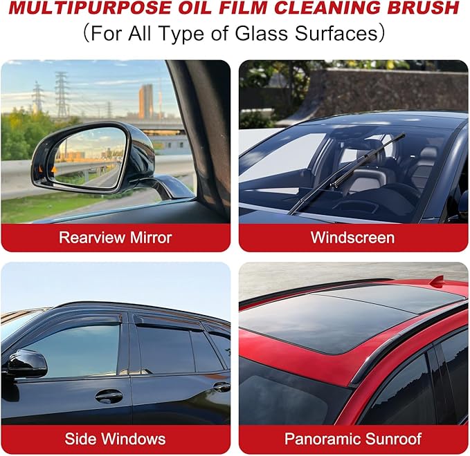 Automotive Oil Film Cleaning Brush,Glass Cleaning Board for Windshield,Car Windshield Cleaner,Glasss Oil Film Remover,Universal Glass Cleanings Wipe Board,2.0 Car Oils Films Cleanings Brush (2PCS Set)