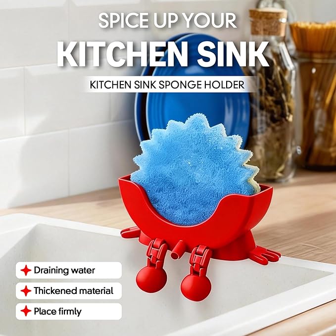 Cute Hanging Sponge Holder with Drainage, Peeing Scrub Sponge Holder, Ponge Holder for Kitchen Sink, Funny Sponge Stand for Kitchen Sink, 3D Printing Countertop Sponge Holders (A)