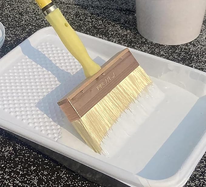 Great Andrew 7 Inch Deck Stain Brush, Deck Paint Brush, Wide Large Brush for Staining Wood Wall Fence, Lime Wash Paint Brush Applicator for Smooth Rough Textured Surfaces, Home Repair Painters Tools