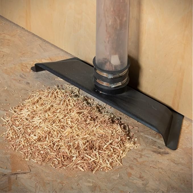 POWERTEC 70427 Clear PVC Pipe 4" x 36" Long with 4 Inch Dust Control Flex Cuff and Dust Collection Floor Sweep