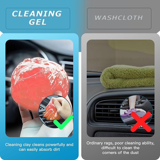 Car Cleaning Gel,Reusable Car Cleaning Putty for Interior Detailing, Car Cleaning Supplies, Auto Detailing Tools, Car Slime for Dust Removal, Car Accessories Interior, Car Cleaning Kit(Orange, 5.0 OZ)