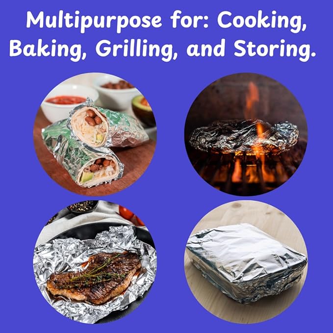 Extra Heavy Duty Aluminum Foil Roll 18" x 550 Sq Ft (10 lbs) | Commercial Grade tin foil, Food Grade & Extra Thick Foil Paper | Ultra Strong for Food Service, Grill, BBQ, Restaurants, and Food Storage