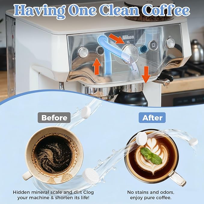 Coffee Pot Cleaner, Coffee Maker Cleaner Descaler Tablets, 24 Counts Machine Cleaning Tabs, Compatible With Keurig, Nespresso, Ninja, Philips, Miele, Descale Drip Coffe And Espresso Machines