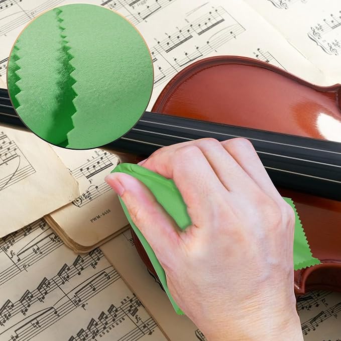Guitar Cloths Ultrafine fiber suede Plush Polishing Cloths for Musical Instruments Premium Polishing & Cleaning Cloths for Guitar Violin Piano Clarinet Trumpet Sax Universal, 4-Pack 12"x12"