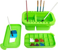 MyLifeUNIT Paint Brush Cleaner, Paint Brush Holder and Organizers with Palette for Acrylic, Watercolor, and Water-Based Paints (Lawn Green)