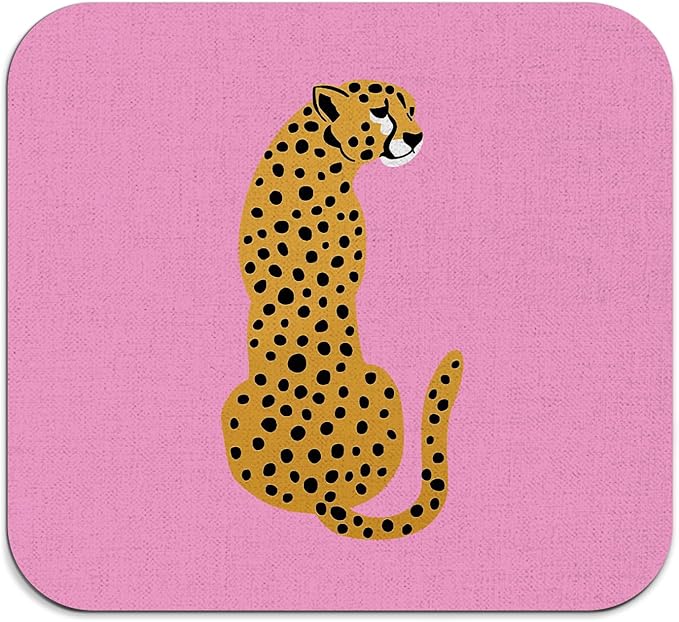 Preppy Dish Drying Mat - Hot Pink Preppy Leopard Absorbent Dish Drying Mat for Kitchen Counter, Coffee Bar Mat, Coffee Maker Mat for Countertops, Dish Rack Drainer Mat, 16x17.5 Inch