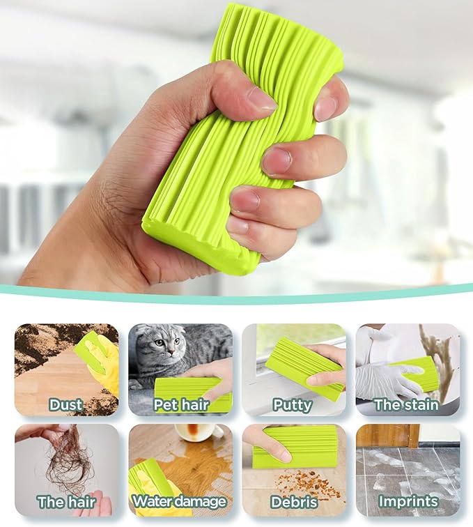 Sponge Duster, Dust Cleaning Sponge, Reusable Household Cleaning Sponge Tool for Blinds, floorboards, Fan Blades, Vents, Glass, Railings, Mirrors