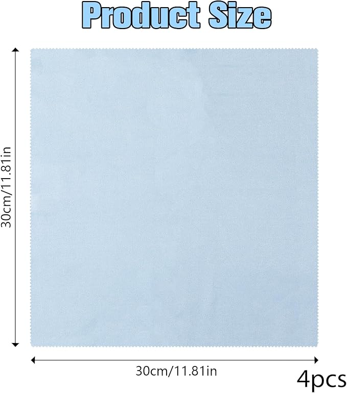 4 PCS Soft Cloth for violin 11.8x11.8inch Instruments Cleaning Cloths Microfiber Clean Cloths Soft Lint Free Guitar Cleaning Cloth for Guitar Violin Piano Brass Trumpet Sax Flute, Blue