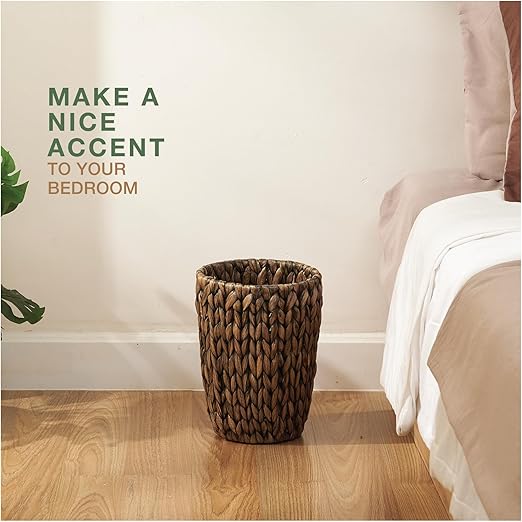 2-Pack Black Wicker Trash Cans