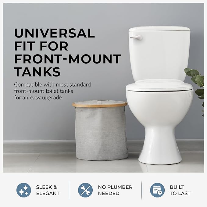 Qualihome White Toilet Tank Flush Lever Handle, Universal Front Mount with Nut Lock, Fits Most Toilets