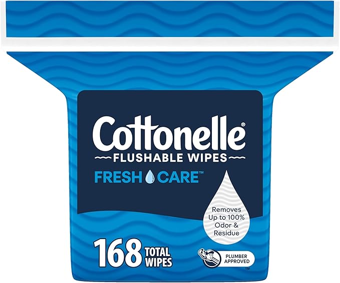Cottonelle Fresh Care Flushable Wet Wipes, Adult Wet Wipes, 1 Refill Pack, 168 Wipes Per Pack, Packaging May Vary