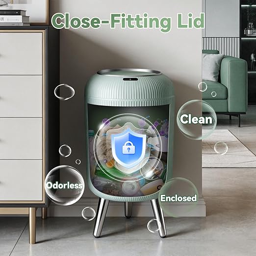 Procade Motion Sensor Trash Can with Lid,3 Gallon/11L Small Bathroom Garbage can,Blue Wastebasket Touchless Trashcan with Removable Leg,Automatic Trash Bin for Bedroom,Toilet, Office, rv, Living Room