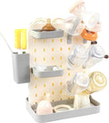 Baby Bottle Drying Rack Space Saving Countertop Vertical Rack with Brushes Holder (Gray)