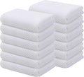 Kitinjoy 100% Cotton Waffle Weave Kitchen Hand Towels (13 X 28 Inches, White), 12-Pack Super Soft and Absorbent Dish Towel for Drying Dishes