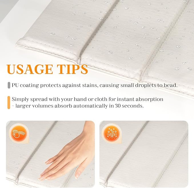 Stone Drying Mat for Kitchen Counter – Quick Dry PU-Coated Diatomaceous Earth Dish Drying Mat, Foldable & Non-Slip, Fast Absorbent Drying Stone for Sink & Countertop, 24"x16"