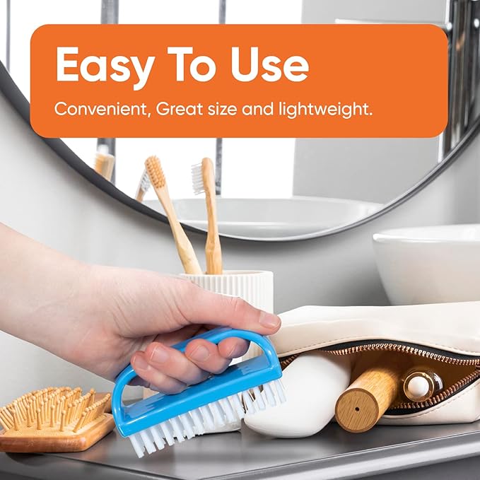 Nail Brush for Cleaning Fingernails, Nail Scrubber Brush, Toe Foot Hands Fingernail Brush Cleaner- Small Scrub Brush- All-Purpose Stiff Cleaning Brush for Home, Kitchen, Work, 6 pack - Superio