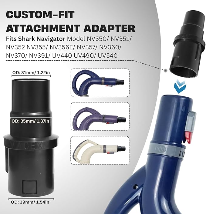 Round Horse Hair Vacuum Brush Attachment for Shark Vacuums, Compatible with Miele C1 Shark NV350 NV360 NV500 NV501 HV300 HV301 HV322 HV371 HV372 (1-3/8'' Vacuum Dusting Brush)