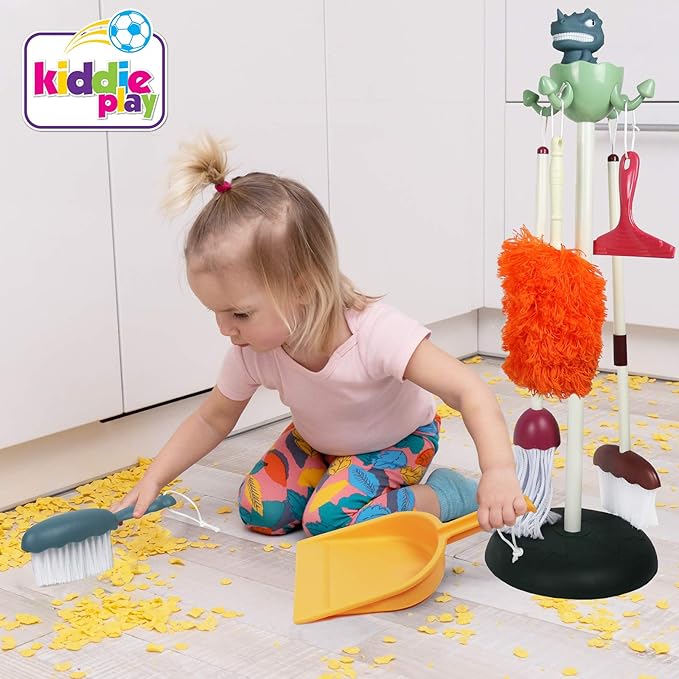 Toddler Cleaning Set for Kids, Pretend Play Cleaning Toy with Broom, Mop, Dustpan & Accessories