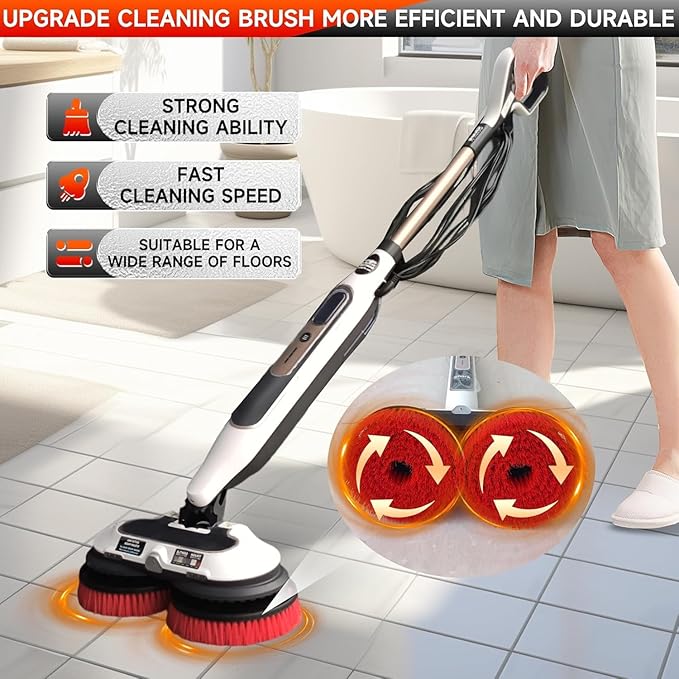 Steam Mop Pads Replacement Brush Head for Shark Steam and Scrub Mop S7000 s7001 S8201 Series Brush Heads with Nylon Bristles, Deep Clean Hardwood & Tile Floors, Scratch-Free Polish (red)
