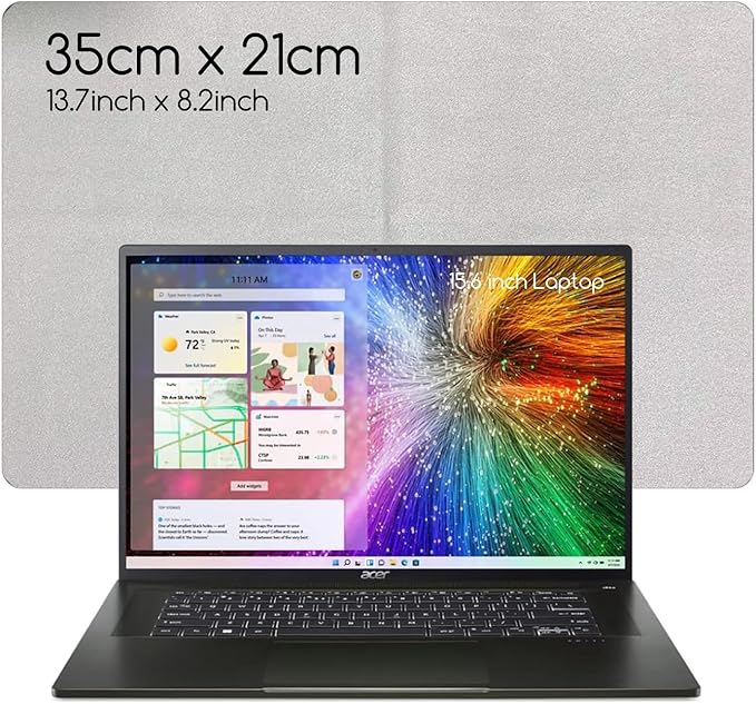 2-Pack Microfiber Laptop Cleaning Cloth - Clean Screen Dust & Protect Keyboard, Compatible with Dell/HP/Acer/ASUS/Lenovo/Samsung/LG etc 15.6"-17.3" Laptops