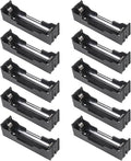 10pcs 18650 Battery Case Holder 1 Slots X 3.7V DIY 18650 Battery Storage Box, in Parallel Black Plastic Batteries Clip Box with Pin for DIY Parallel or Series Circuit PCB Projects