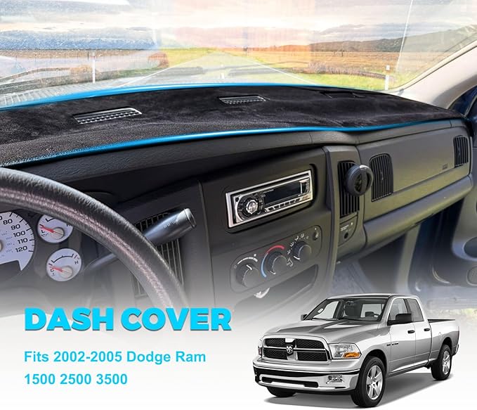 GZSH Dash Cover Mat fit for Dodge Ram 1500 2500 3500 2002-2005 with Dust Brush |Easy to Install| |Full Cover| Dodge Ram Dashboard Cover