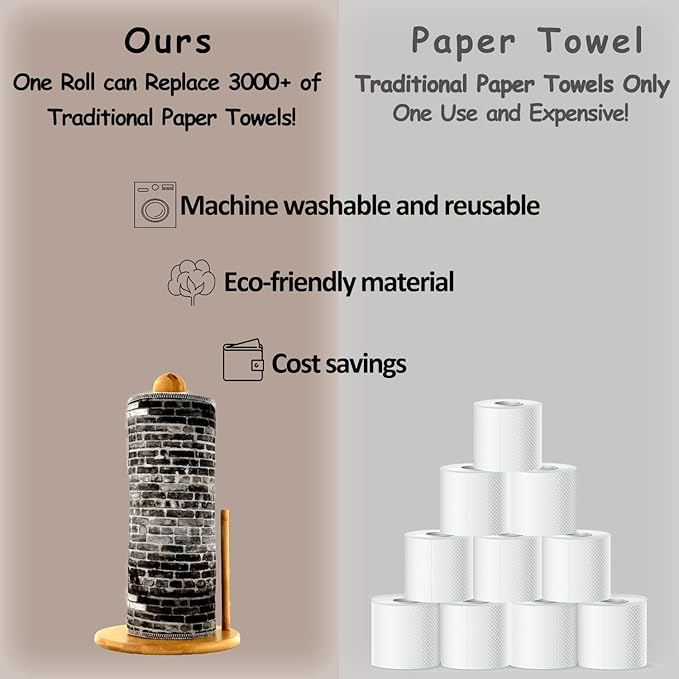 25 Pack Reusable Tissue Paperless Towel Roll Washable Cotton for Kitchen Towels Zero Waste Products Replacement Tissue (Neutral, 25)