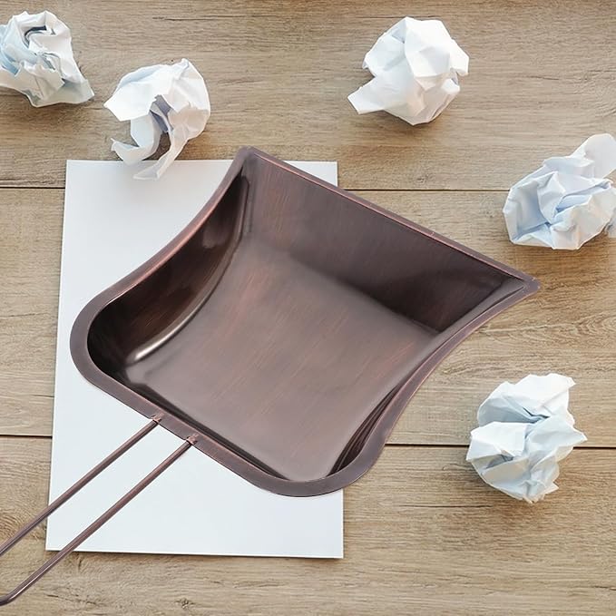 DOITOOL Mini Stainless Steel Dust Pan with Wide Lip, Short Handle Handheld Dustpan for Workshop and Tabletop Cleaning, Silver Heavy Duty Dust Shovel for Industrial Use