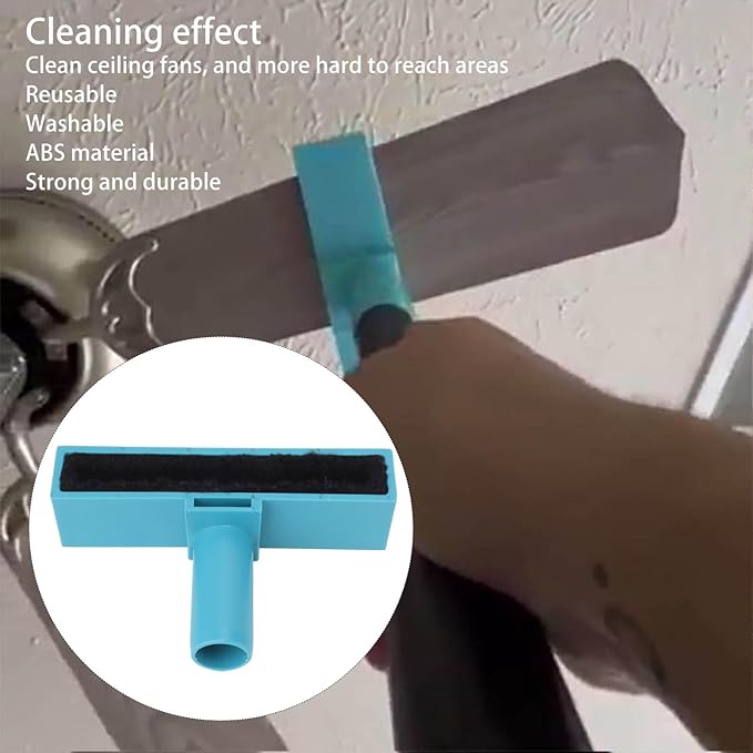 Ceiling Fan Cleaner Duster, Reusable Microfiber Ceiling Fan Blades Cleaner Washable Brush Cleaning Tool for Furniture Brush (Black) (Blue)