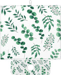 Watercolor Plant Green Leaves Dish Drying Mat for Kitchen Counter, 16"x18" Microfiber Absorbent Fast Dry Mat, 2Pcs Dish Mat Faucet Mats Sets, Large Drying Kitchen Mat Kitchen Drying Pad