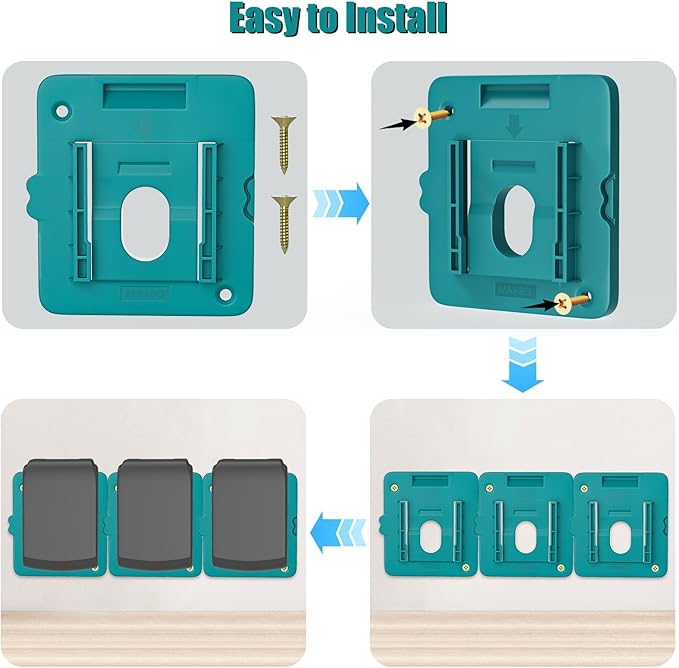Battery Holder Mount Compatible for Makita 18V Battery Dock Holder Fit for BL1860 BL1850 BL1840 BL1830 Batteries - 10 Pack
