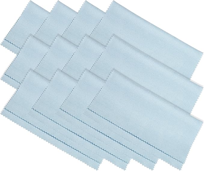 PATIKIL Eyeglass Microfiber Cleaning Cloth 7"x6", 12 Pack Glasses Cleaning Cloth Soft Suede Wipe Screen Cloth for Camera Lens Eyeglasses Screens in Individual Vinyl Pouch, Blue
