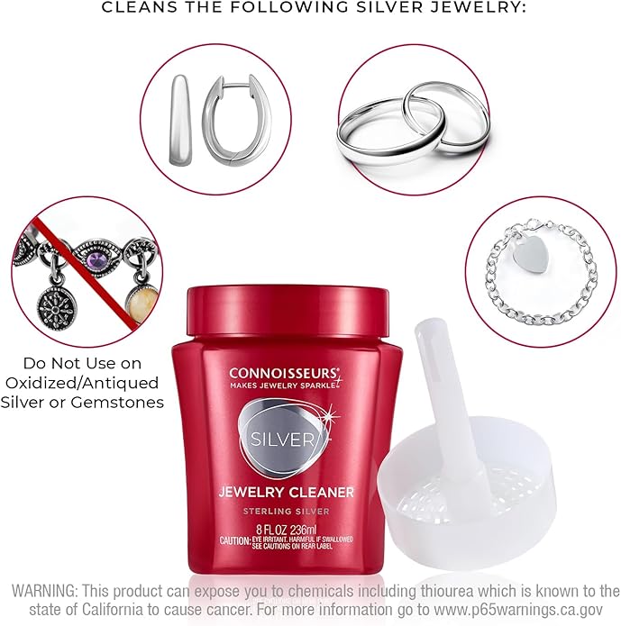 CONNOISSEURS Premium Edition Jewelry Cleaner, Value Size 9.6oz - Pick from Fine, Silver or Delicate Jewelry Cleaner
