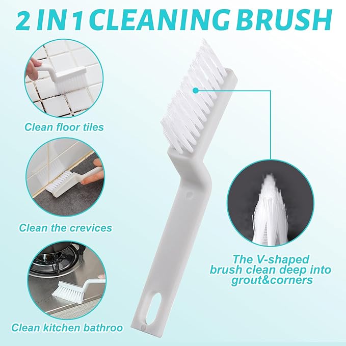 15-Piece Crevice Cleaning Brush Set – Narrow Gap, Grout Line & Window Track Brushes for Bathroom, Kitchen, Car Vents, and Tight Spaces (6 Tool Types)