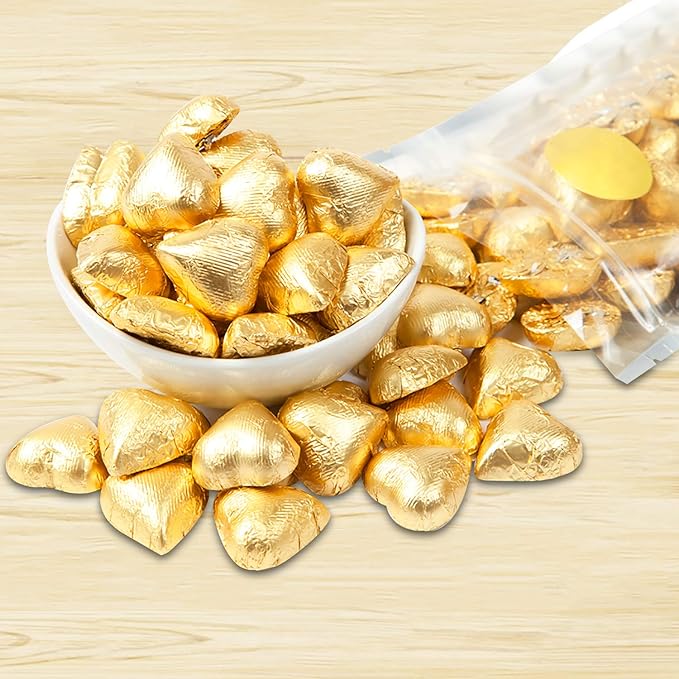 300 Pcs Square Golden Aluminium Foil Candy Wrappers Square Sweets Lolly Paper for DIY Candies and Chocolate Packaging by Party Wedding Birthday Christmas Accessories，4 by 4-Inch, Gold,
