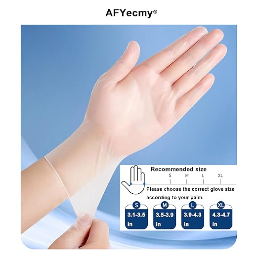 Clear Vinyl Gloves, Powder-Free & Latex-Free, Disposable Clear Gloves, Cleaning Gloves,5 Mil, 1000 Count, Medium