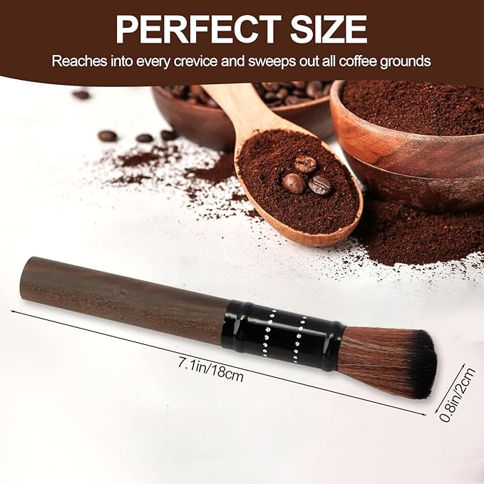 JEPELUS Coffee Grinder Brush, Barista Tools Wooden Espresso Machine Cleaner Brush, Coffee Cleaning Tool Pot Portafilter Milk Frother Dusting Accessories Home Kitchen Bar Gadgets