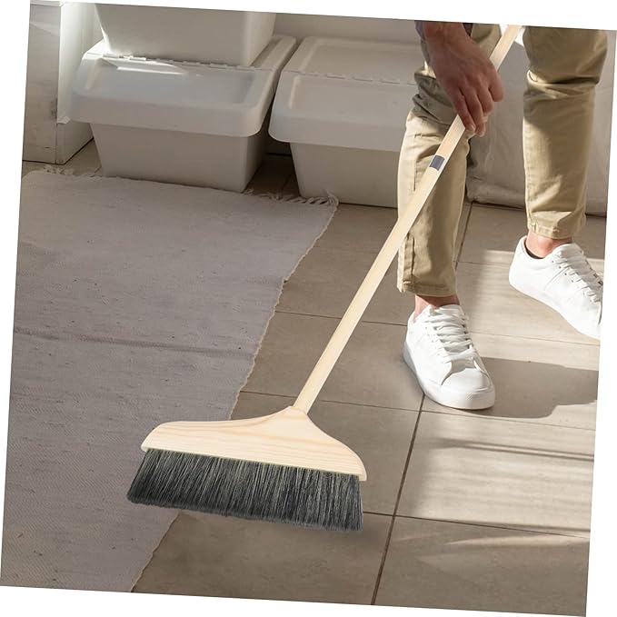 Soft Bristle Broom Long Handle Detachable Floor Cleaning Broom for Home and Kitchen Anti-Static Dust Sweeping Brush for Indoor and Outdoor Use