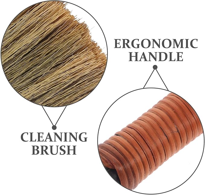 Soft-Haired Mini Broom 12.20 Inch Short Handle Dust Sweeper for Indoor Cleaning Tabletop Hardwood Floors Home Supplies