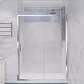ANZZI 72 x 48 inch Framed Shower Door in Polished Chrome | Halberd Water Repellent Glass Shower Door with Seal Strip Parts | Easy Glide Rollers Sliding Shower Door | SD-AZ052-01CH