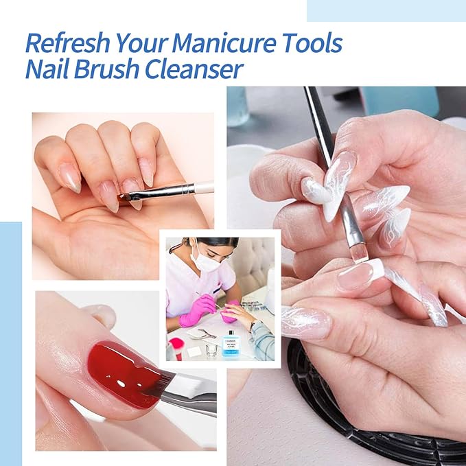 Nail Cleaner & Nail Brush Cleaner - Polyester Nail Gel Essential Kit (Nail Brush Cleaner & Gel Cleaner)