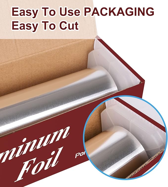 6 Count Heavy Duty Aluminum Foil Roll for Food 18 Inches 500 FT Heavy Duty Food Safe Foil Wrap Pony Package