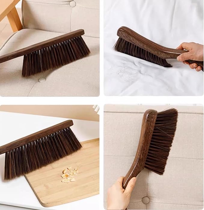 Wooden Hand Broom Brush Whisk Soft Bristle Cleaning Brush for Indoor & Outdoor Use Car Porch Debris Halloween Dust Dirt Driveways Sidewalks