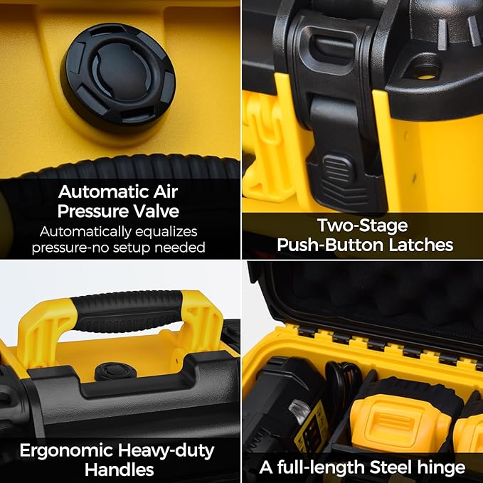 Case for Dewalt Battery, Hard Storage Organizer Box for 12V/20V/60V Battery and Charger, Adjustable Dividers, Durable Protective, Case Only