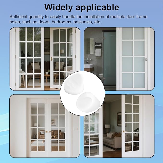 50pcs Entry Door Frame Plugs, 5/16" x 1/4" Diameter Door Window Screw Hole Plugs with Cleaning Brush for ODL/Western Reflection Frame Waterproof & Durable (White)