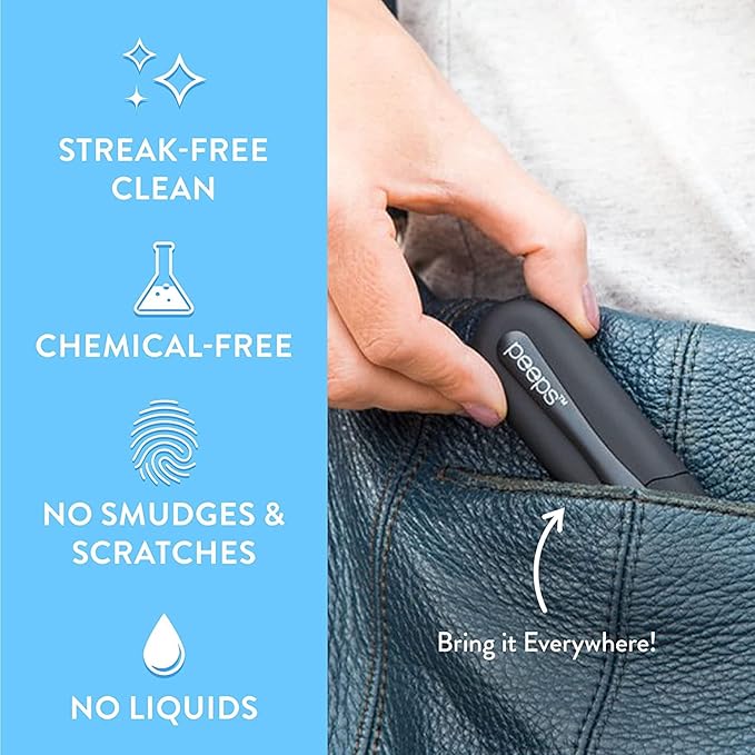CarbonKlean Peeps Glasses Cleaner - for Eyeglasses, Reading Glasses, and More - Lens Cleaner with Carbon Microfiber Tech-Injected Pink-3 Count (Pack of 1)