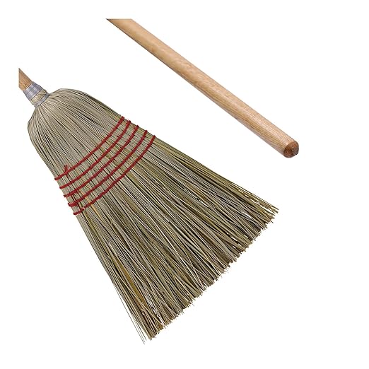 Boardwalk Corn/Fiber Brooms, Corn/Yucca Bristles, 53.5" Overall Length, Natural, 6/Carton
