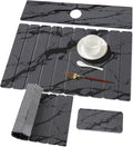 3 PCS Large Stone Dish Drying Mat for Kitchen Counter, Quick Dry Stone Dishes Mats, Sink Faucet Mat, Marble Water Absorbing Diatomaceous Earth Drying Pad for Countertop Tableware, Bottles, Cups