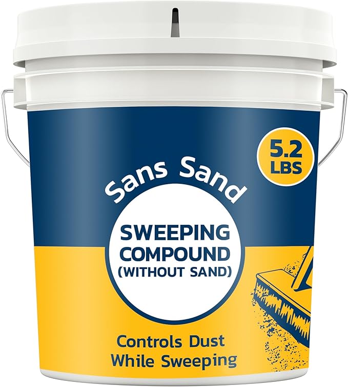 Sans Sand Gritless Sweeping Compound Without Sand – Effective Dust Control, Non Abrasive and Safe for Smooth, Finished & Polished Floors, Oil Free, Made in USA (5.2 lbs) - 4 Pack